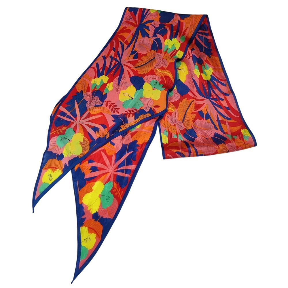 Oscar de la Renta Multicolor Floral Scarf